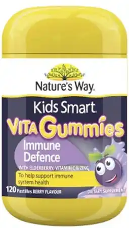 Discount Drug Stores Nature’s Way Kids Smart Vita Gummies Immune Defence Berry Flavour 120 Pastilles offer