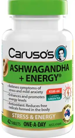 Discount Drug Stores Caruso’s Ashwagandha + Energy 42 Tablets offer