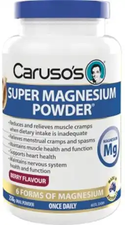 Discount Drug Stores Caruso’s Super Magnesium Powder Berry Flavour 250g offer