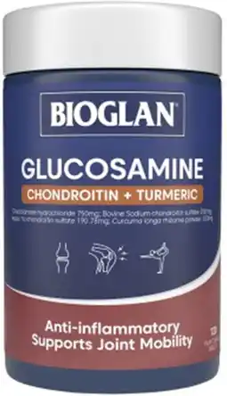 Discount Drug Stores Bioglan Glucosamine Chondroitin + Turmeric 120 Tablets offer