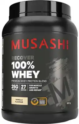 Discount Drug Stores Musashi 100% Whey Protein Vanilla Flavour 900g offer