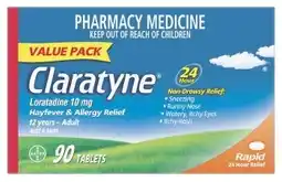 Discount Drug Stores Claratyne Rapid Hayfever & Allergy Relief Value Pack 90 Tablets offer