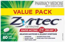 Discount Drug Stores Zyrtec Hayfever & Allergy Relief Value Pack 80 Mini Tablets offer