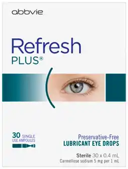 Discount Drug Stores Refresh Plus Lubricant Eye Drops 30 x 0.4mL offer