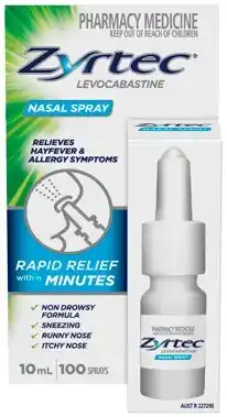 Discount Drug Stores Zyrtec Allergy & Hayfever Relief Nasal Spray 10mL offer