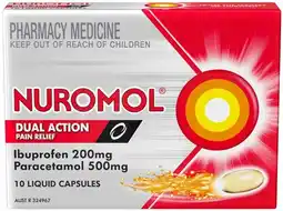 Discount Drug Stores Nuromol Dual Action Pain Relief 10 Liquid Capsules offer