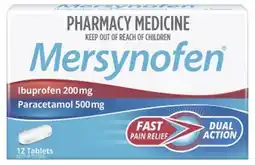 Discount Drug Stores Mersynofen Dual Action Fast Pain Relief 12 Tablets offer