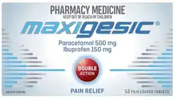 Discount Drug Stores Maxigesic Double Action Pain Relief 12 Tablets offer