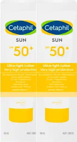 Discount Drug Stores Cetaphil Sun SPF 50+ Ultra-Light Lotion 100mL offer