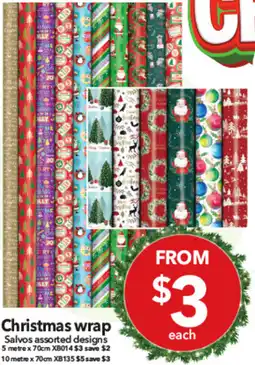 Cheap as Chips Christmas Wrap Salvos Assorted Designs offer