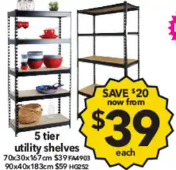 Cheap as Chips 5 tier utility shelves offer