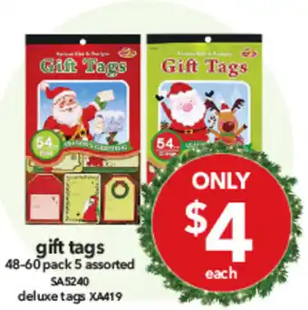 Cheap as Chips gift tags offer