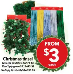 Cheap as Chips Christmas tinsel offer