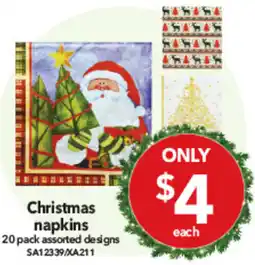 Cheap as Chips Christmas napkins offer