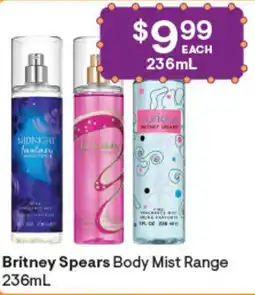 Discount Drug Stores Britney Spears Body Mist Range offer