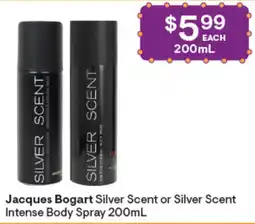 Discount Drug Stores Jacques Bogart Silver Scent or Silver Scent Intense Body Spray offer