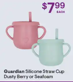 Discount Drug Stores Guardian Silicone Straw Cup Dusty Berry or Seafoam offer