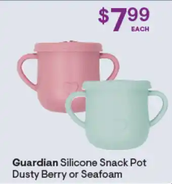 Discount Drug Stores Guardian Silicone Snack Pot Dusty Berry or Seafoam offer