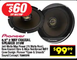 Autopro 6.5" 2 way coaxial speaker 370w offer