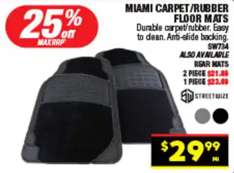 Miami carpet/rubber floor mats