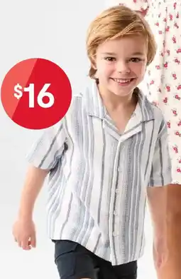 Kmart Short Sleeve Textured Stripe Resort Shirt offer