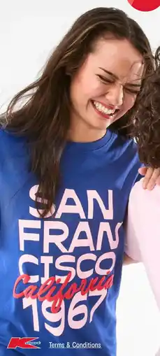 Kmart Short Sleeve Oversized Boyfriend T-shirt offer