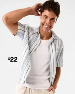 Kmart Short Sleeve Textured Stripe Shirt offer