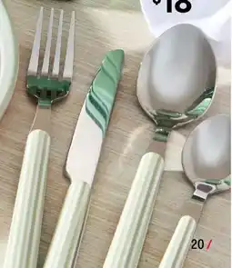 Kmart Sage Stripe Cutlery Set offer