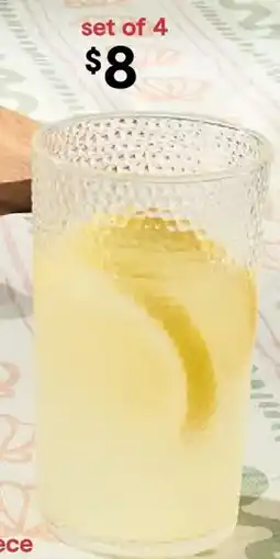 Kmart 4 Clear Acrylic Hammered Highball Glasses offer