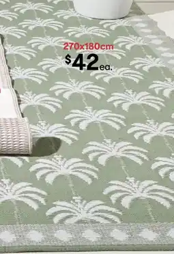 Kmart Palm Outdoor Rug Green offer