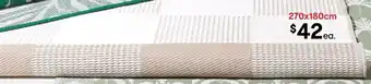 Kmart Check Outdoor Rug - Natural offer