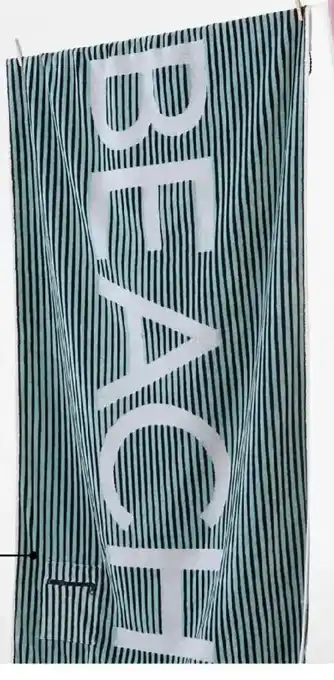 Kmart Large Cotton Beach Towel - Blue offer