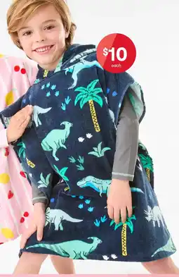 Kmart Kids Hooded Cotton Beach Towel Dino offer