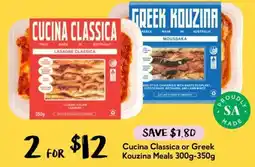 Drakes Cucina Classica or Greek Kouzina Meals offer