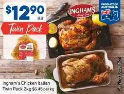 Foodland Ingham's chicken italian twin pack offer