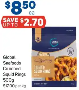 Foodland Global seafoods crumbed squid rings offer
