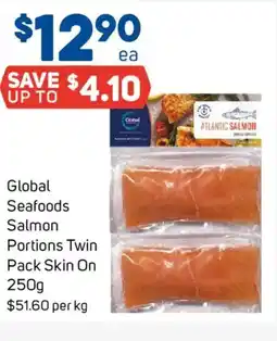 Foodland Global seafoods salmon portions twin pack skin on offer