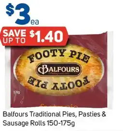 Foodland Balfours traditional pies, pasties & sausage rolls offer