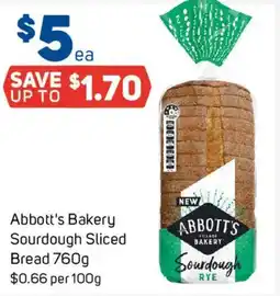 Foodland Abbott's Bakery Sourdough Sliced Bread offer