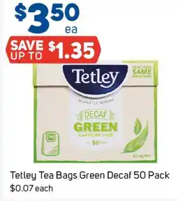 Foodland Tetley tea bags green decaf offer