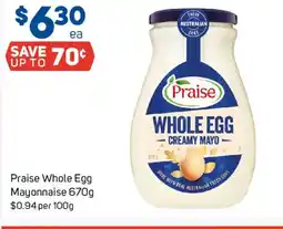 Foodland Praise Whole Egg Mayonnaise offer