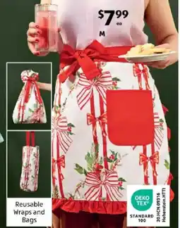 ALDI Novelty Apron, Fabric Gift Bags or Wrap offer