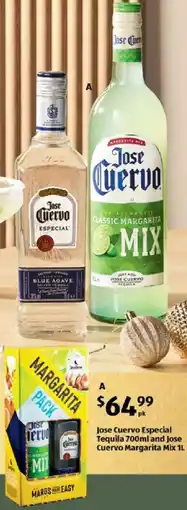 ALDI Jose Cuervo Especial Tequila 700ml and Jose Cuervo Margarita Mix offer
