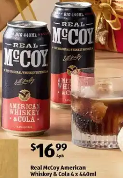 ALDI Real McCoy American Whiskey & Cola offer