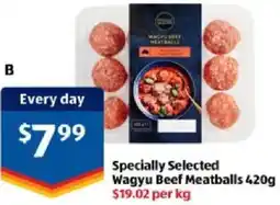 ALDI Specially Selected Wagyu Beef Meatballs offer