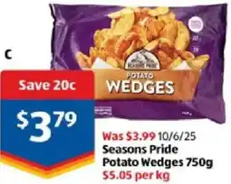 ALDI Seasons Pride Potato Wedges offer