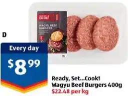 ALDI Ready, Set...Cook! Wagyu Beef Burgers offer