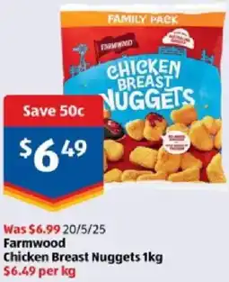 ALDI Farmwood Chicken Breast Nuggets offer