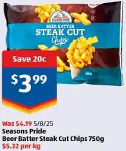 ALDI Seasons Pride Beer Batter Steak Cut Chips offer