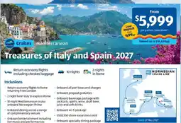 ALDI Cruises Mediterranean Treasures of Italy and Spain 2027 offer